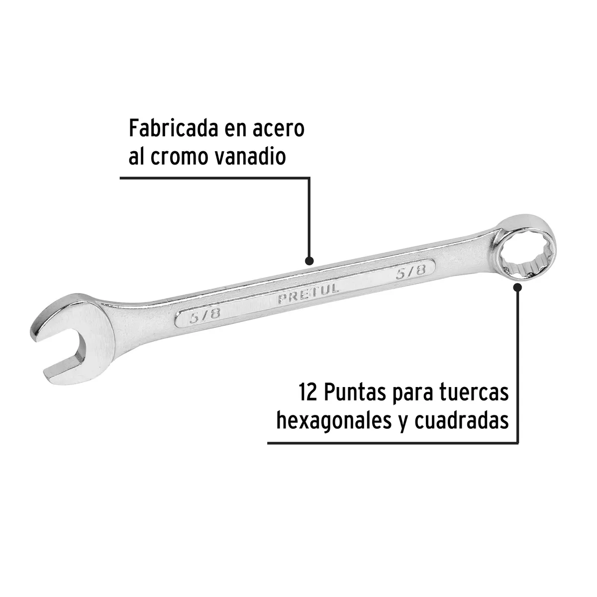 Llave Combinada 5/8" Pretul LL-2020P - 21886