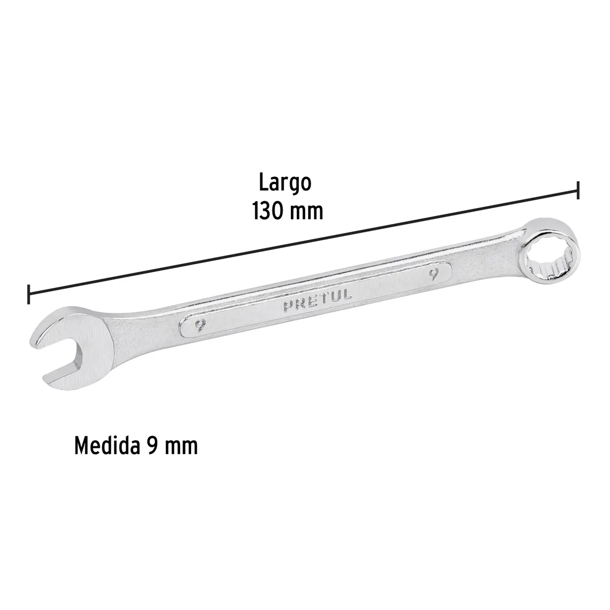 Llave Combinada 9 mm Pretul LL-2009MP - 21903