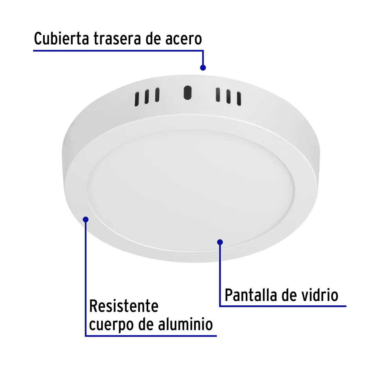 Luminario LED Redondo Blanco 6500 K 12 W Volteck - 46713