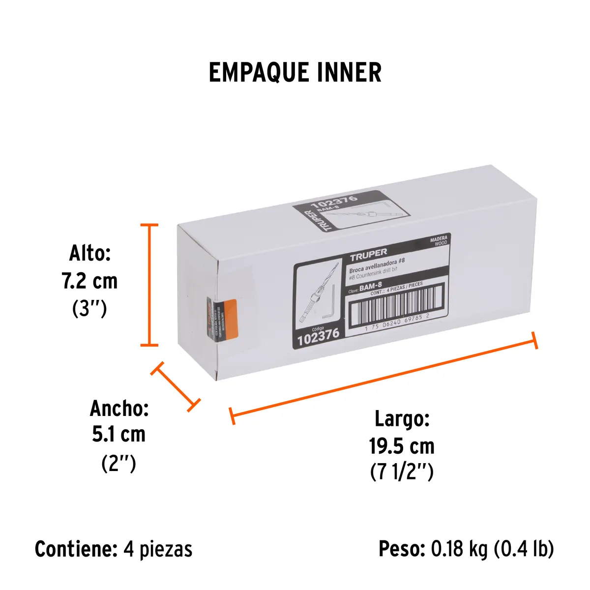 Broca Avellanadora para Madera #8 Truper - 102376