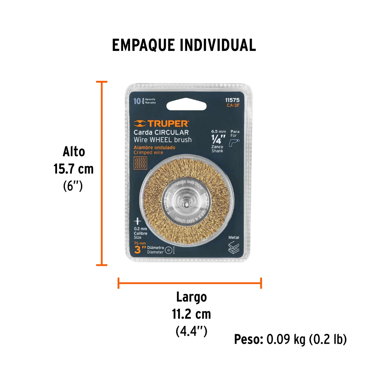 Carda Circular 3" Fino CA-3F Truper - 11575