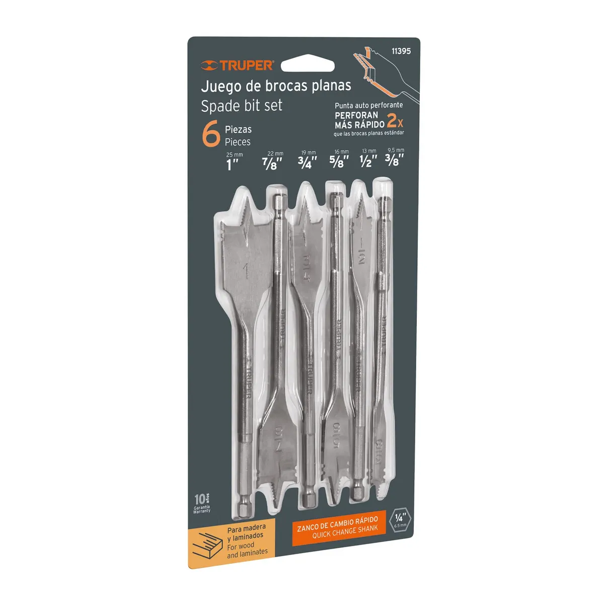 Juego de Brocas Planas de Manita J-BPT-6 Truper - 11395