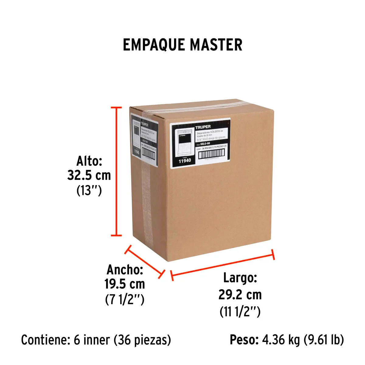 Bolsa con 75 Separadores de 8 mm Truper - 11940