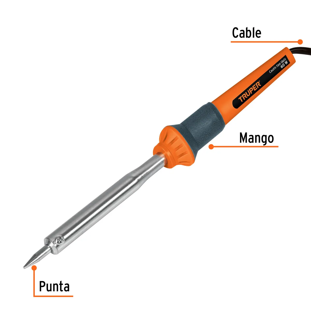 Cautín Tipo Lápiz 60W 460°C para Trabajo Pesado | 17547