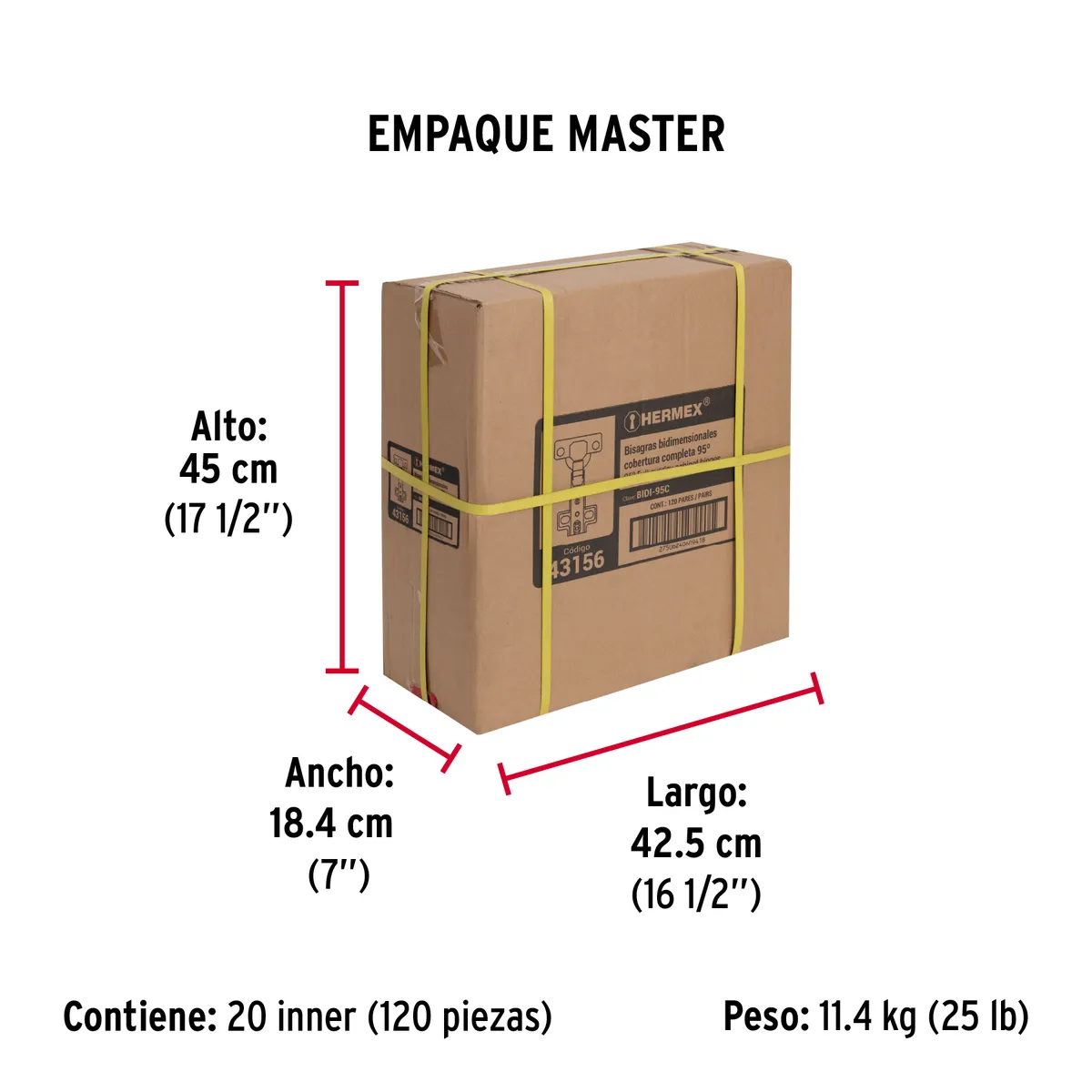 Bolsa con 2 Bisagras Bidimensionales 95° Truper - 43156