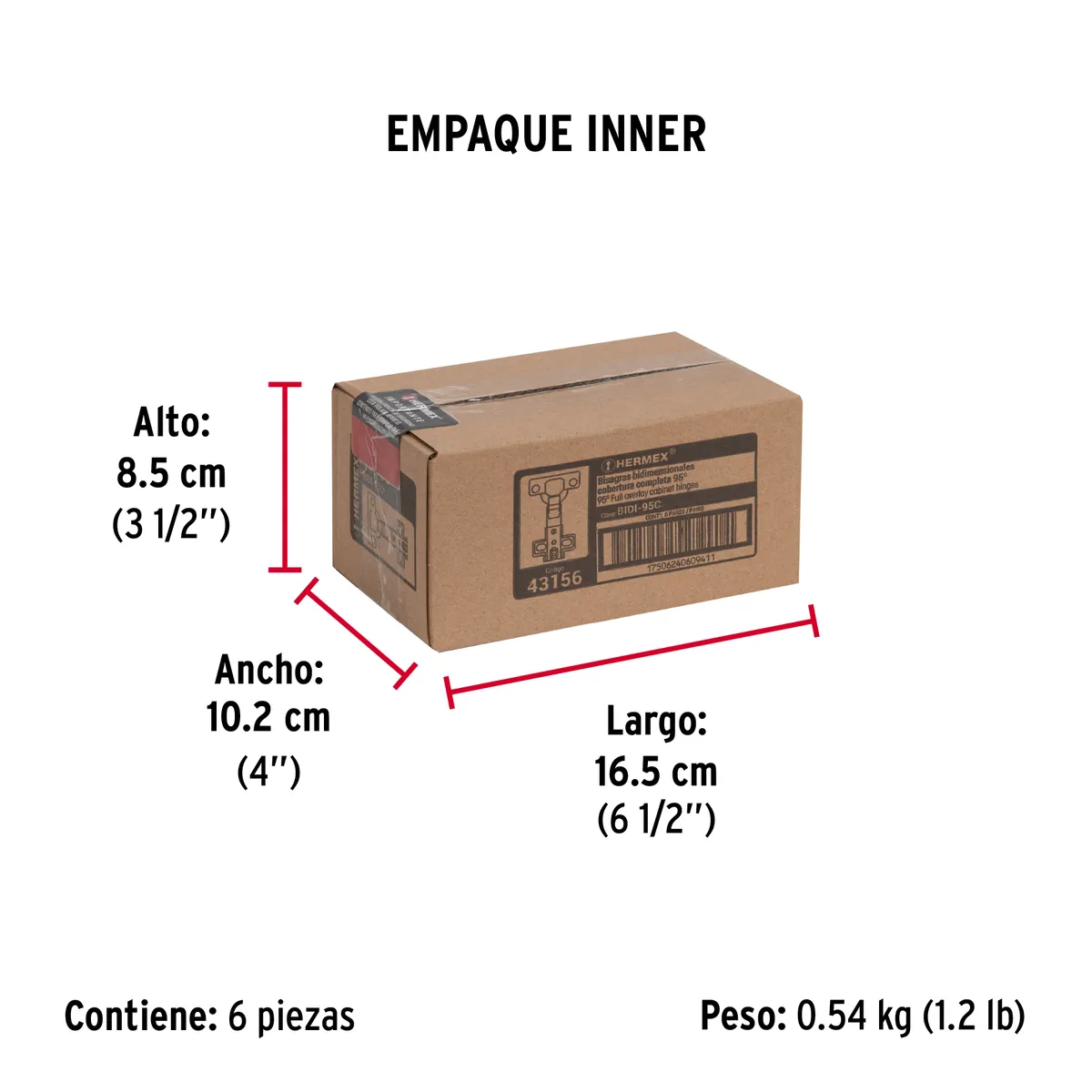 Bolsa con 2 Bisagras Bidimensionales 95° Truper - 43156
