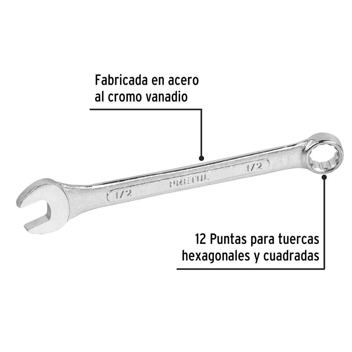 Llave Combinada 1/2" Pretul LL-2016P - 21884