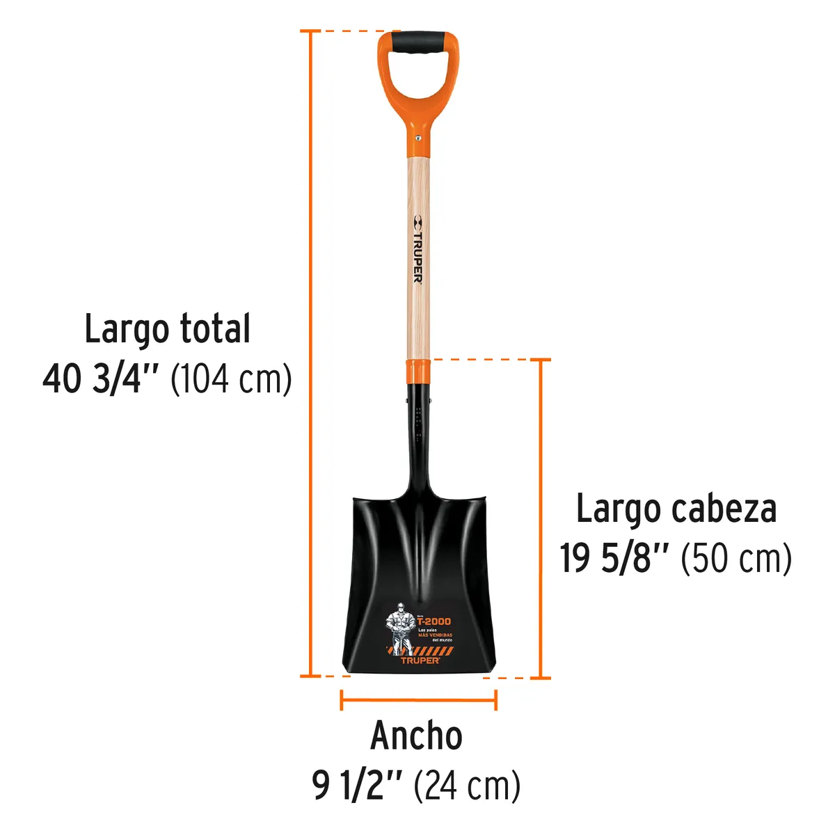 Pala Cuadrada T-2000 Puño Y Truper - 17161