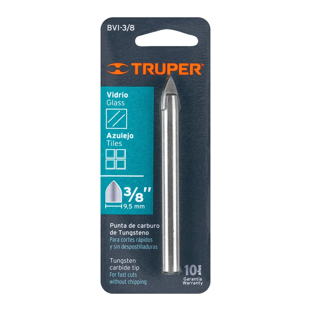Broca para Vidrio y Azulejo 3/8" Truper - 11704