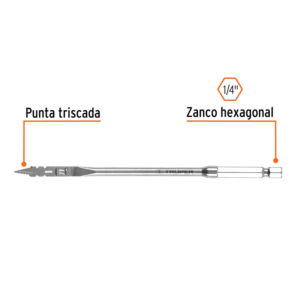 Broca de Manita 1/4" para Madera BPT-1/4 Truper - 11360