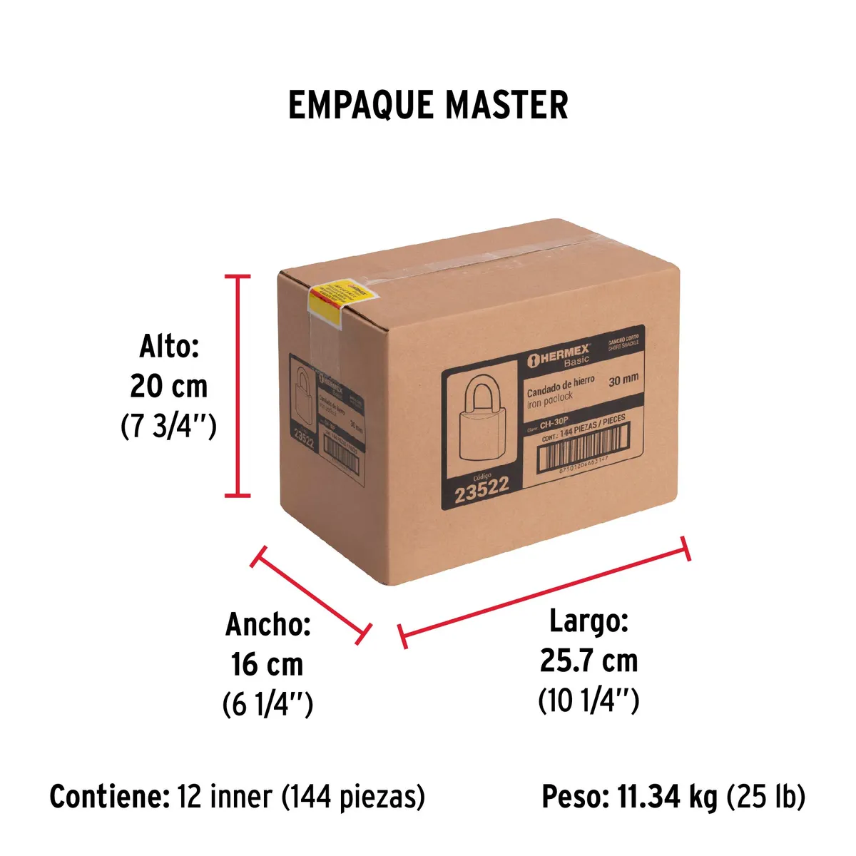 Candado de Hierro Latón 30 mm Gancho Corto Truper - 23522