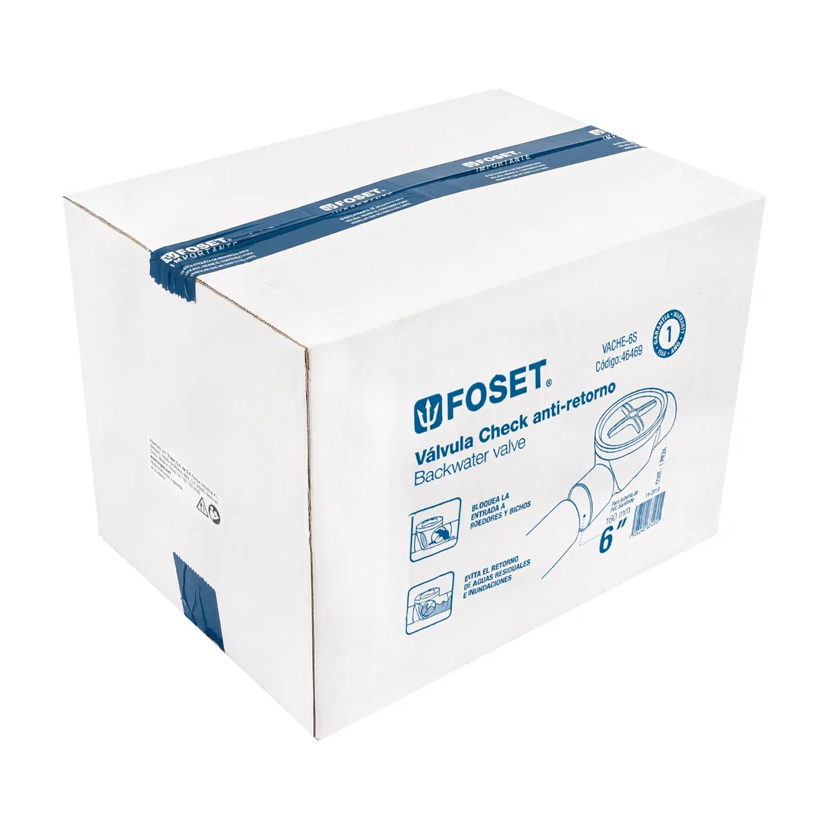 Válvula Antirretorno de ABS 6" Foset - 46469