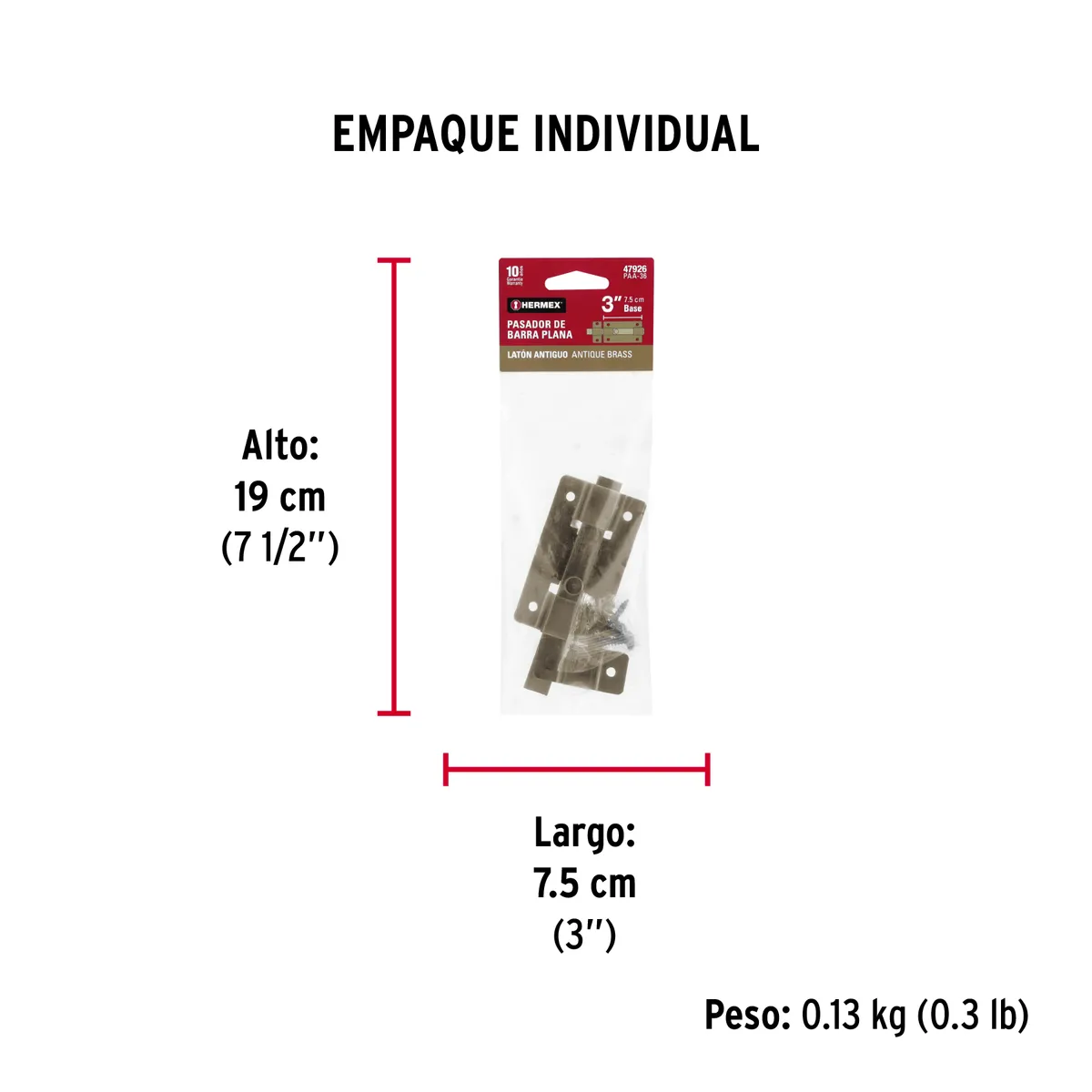Pasador de Barra Plana 3" PAA-36 Truper - 47926