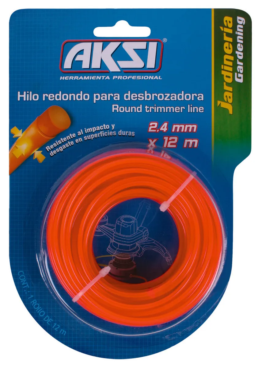Hilo Redondo para Desbrozadora 0.080" (2 mm) AKSI - 107302