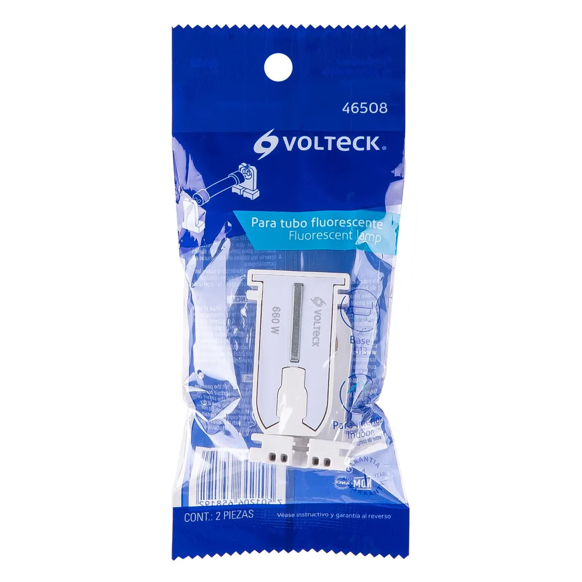 Bolsa con 2 Piezas de Portalámpara para Tubo LED Base G13 Volteck - 46508