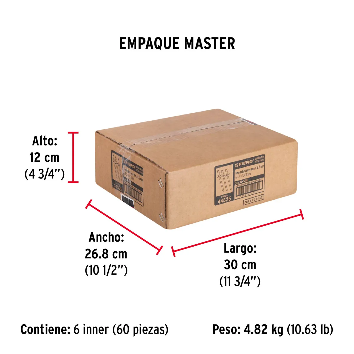 Bolsa con 50 Remaches 5/32" x 1/4" Ala 5/16" Truper - 44525