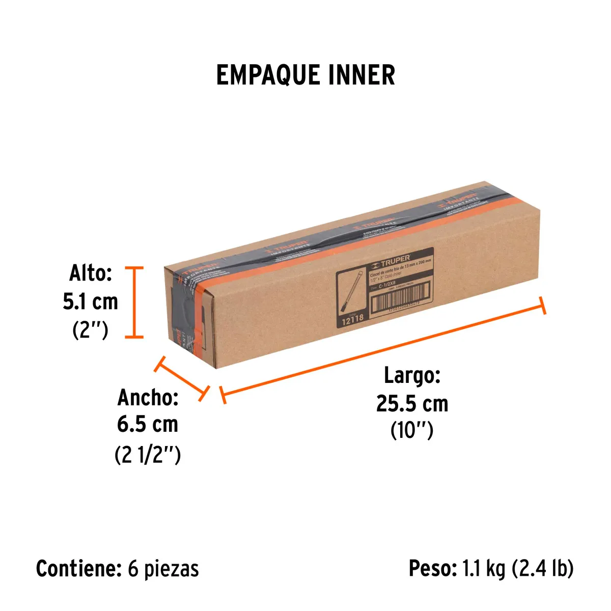 Cincel de Corte Frío 1/2" x 8" Truper - 12118
