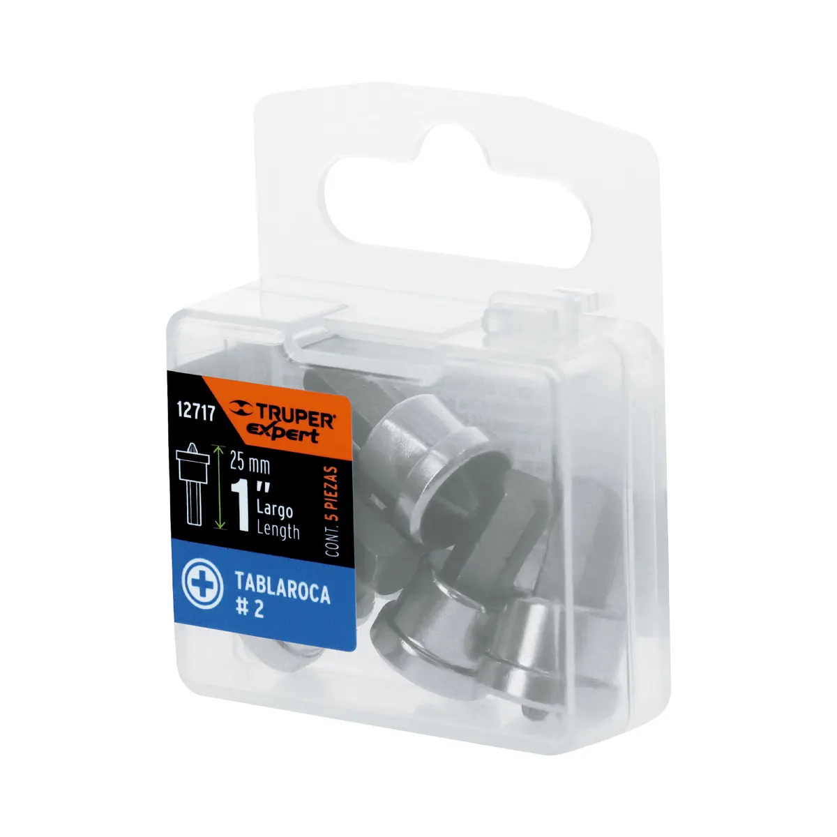 Estuche con 5 Puntas de Cruz PH2 para Muro de Yeso 1" Truper - 12717