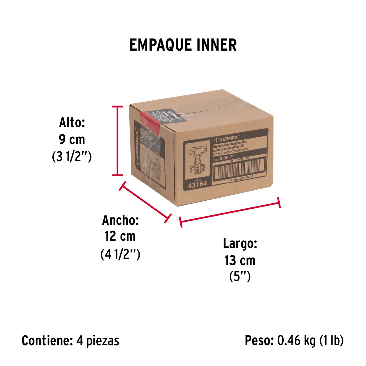 Bolsa con 2 Bisagras de Brazo Corto Truper - 43164