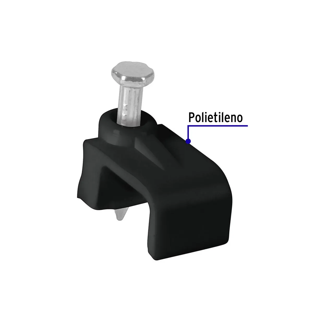 Bolsa con 20 Grapas Negras 6 x 9.5 mm Planas Volteck - 48035