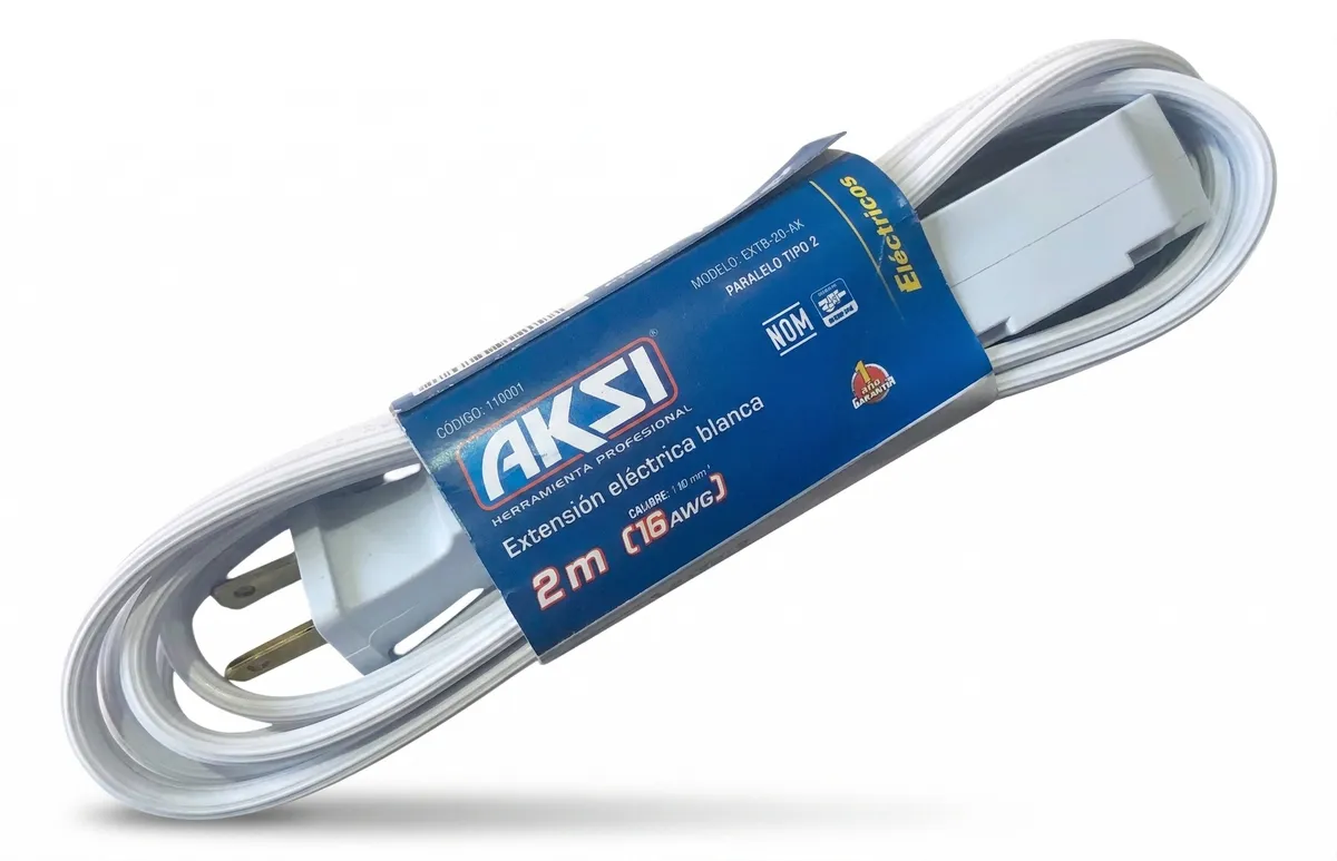 Extensión Blanca 2m Calibre 16 Aksi