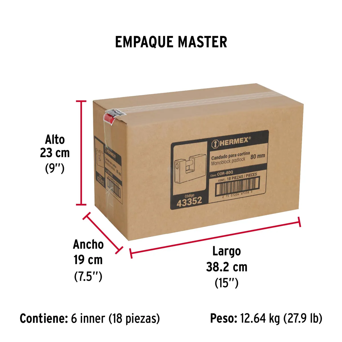 Candado Antipalanca 80 mm Blindado Truper - 43352