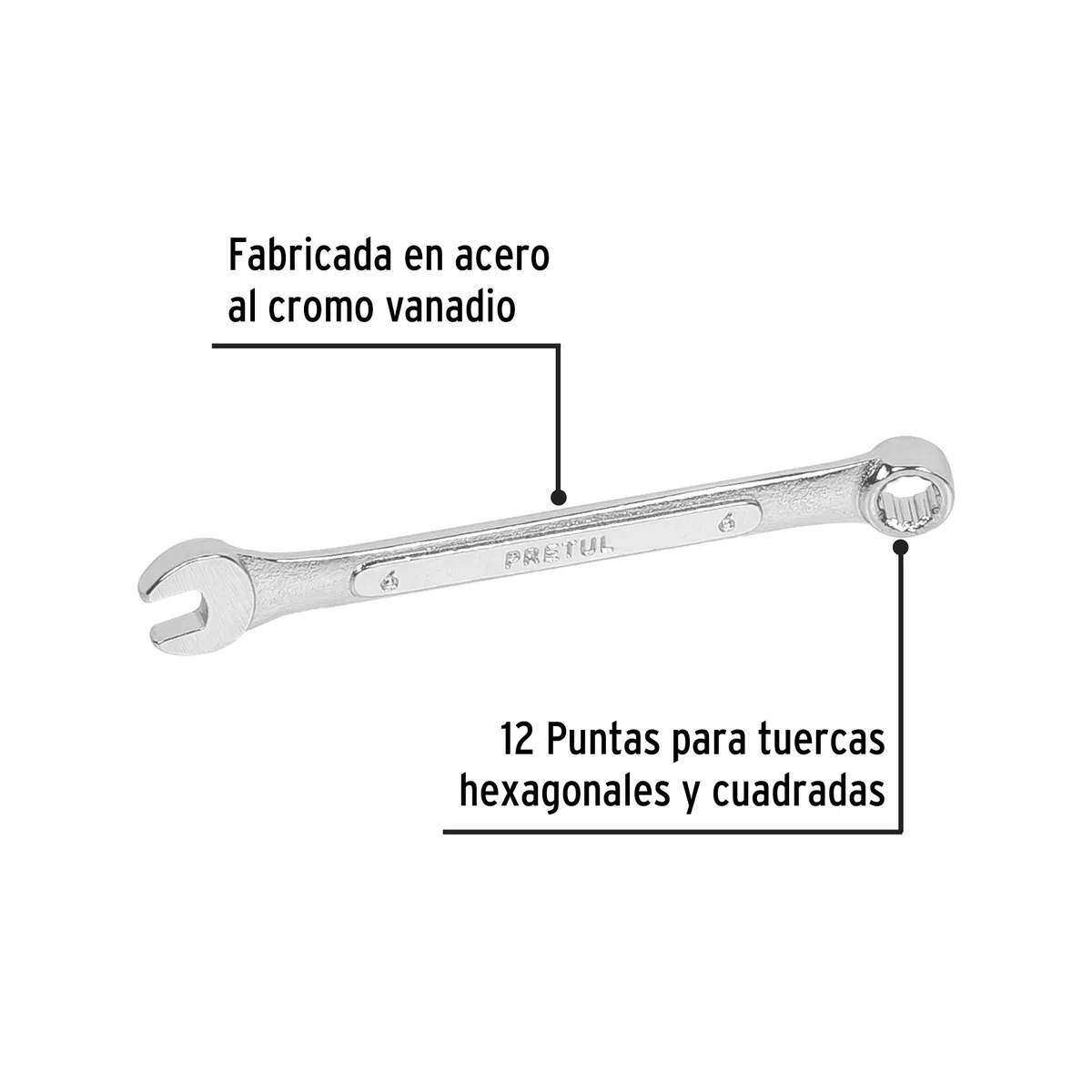 Llave Combinada 6 mm Pretul LL-2006MP - 21900