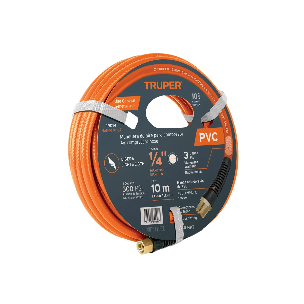 Manguera Armada 1/4" para Pintor 10 m Truper - 19014