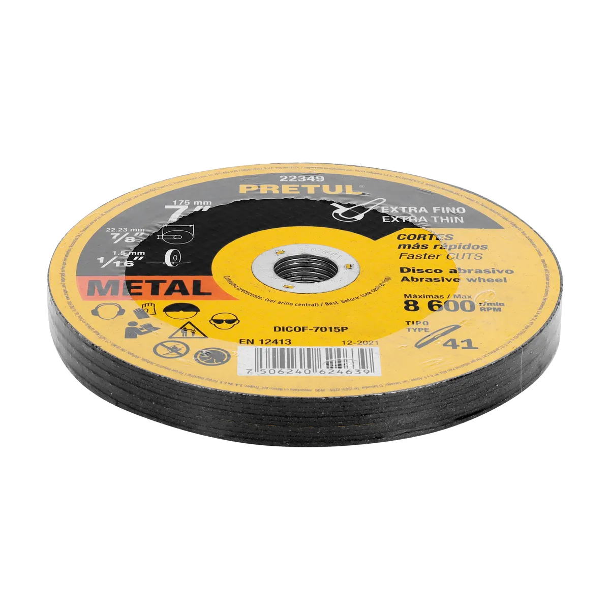 Disco de Corte 7" x 1/16" x 7/8" Pretul - 22349