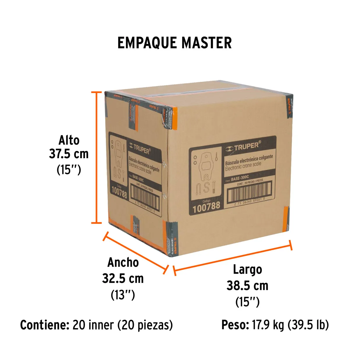 Báscula Electrónica Colgante 300 kg Truper - 100788