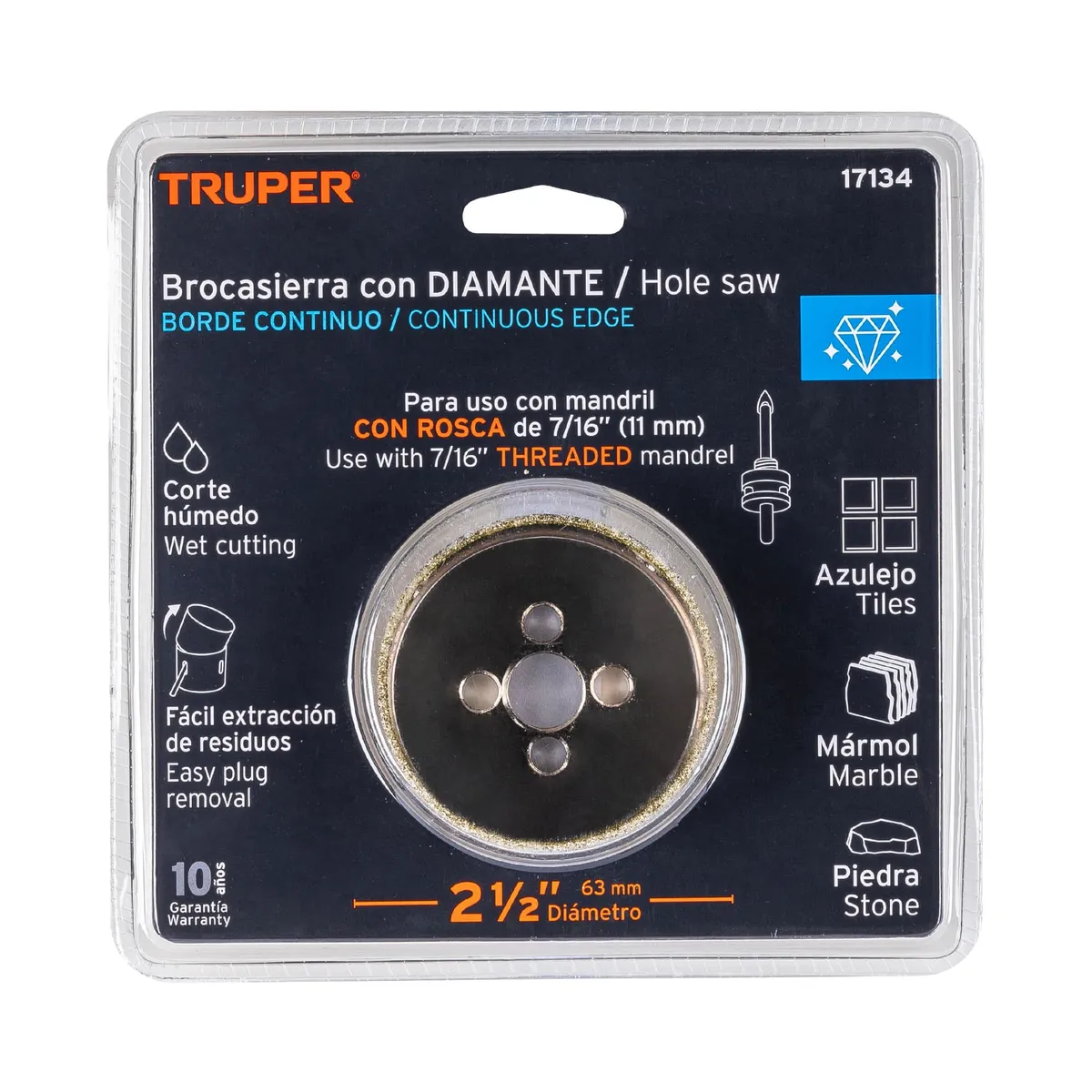 Brocasierra de Diamante Borde Continuo 2 1/2" Truper - 17134