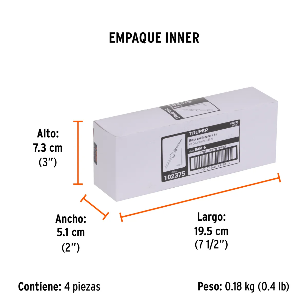 Broca Avellanadora para Madera #6 Truper - 102375