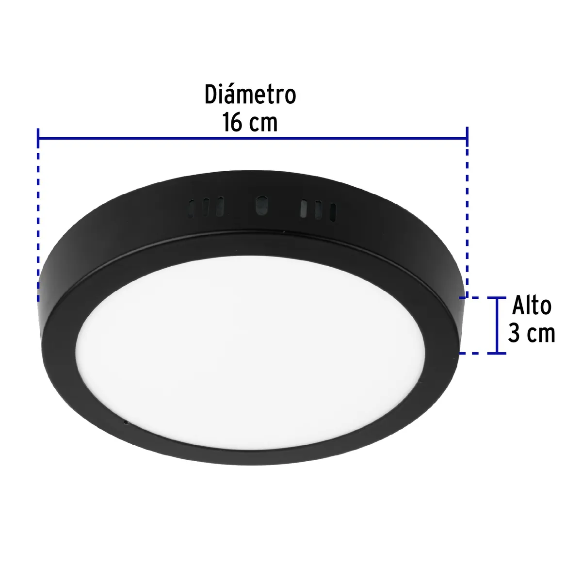 Luminario LED de Plafón 12 W Redondo Negro Volteck - 47396