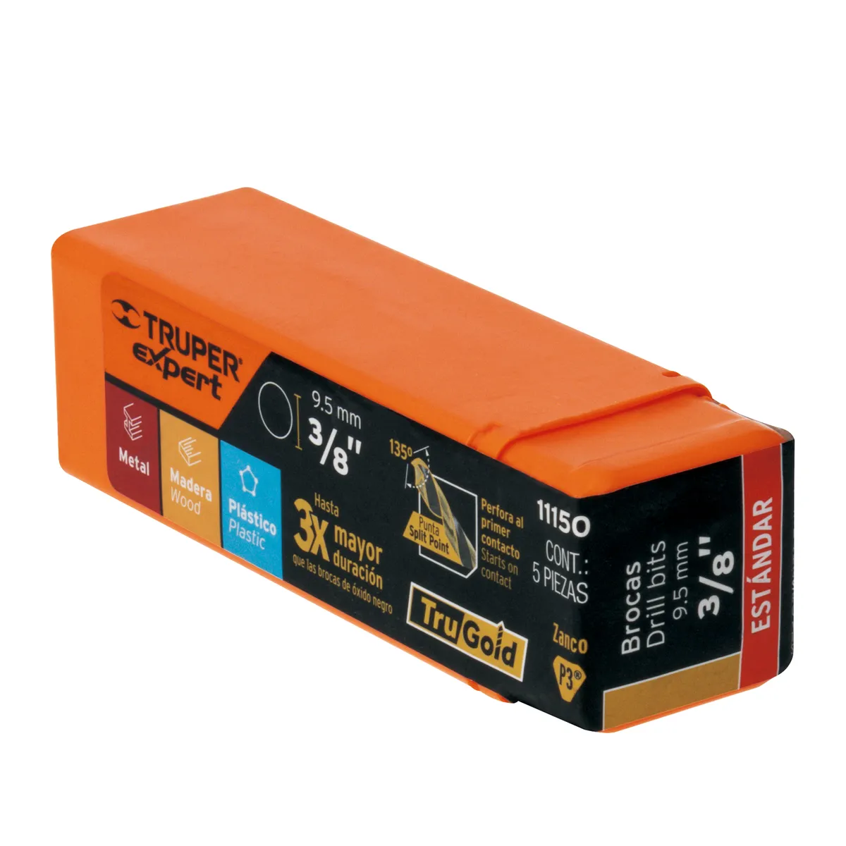 Broca HSS 3/8" Trugold para Metal Truper Expert - 11150