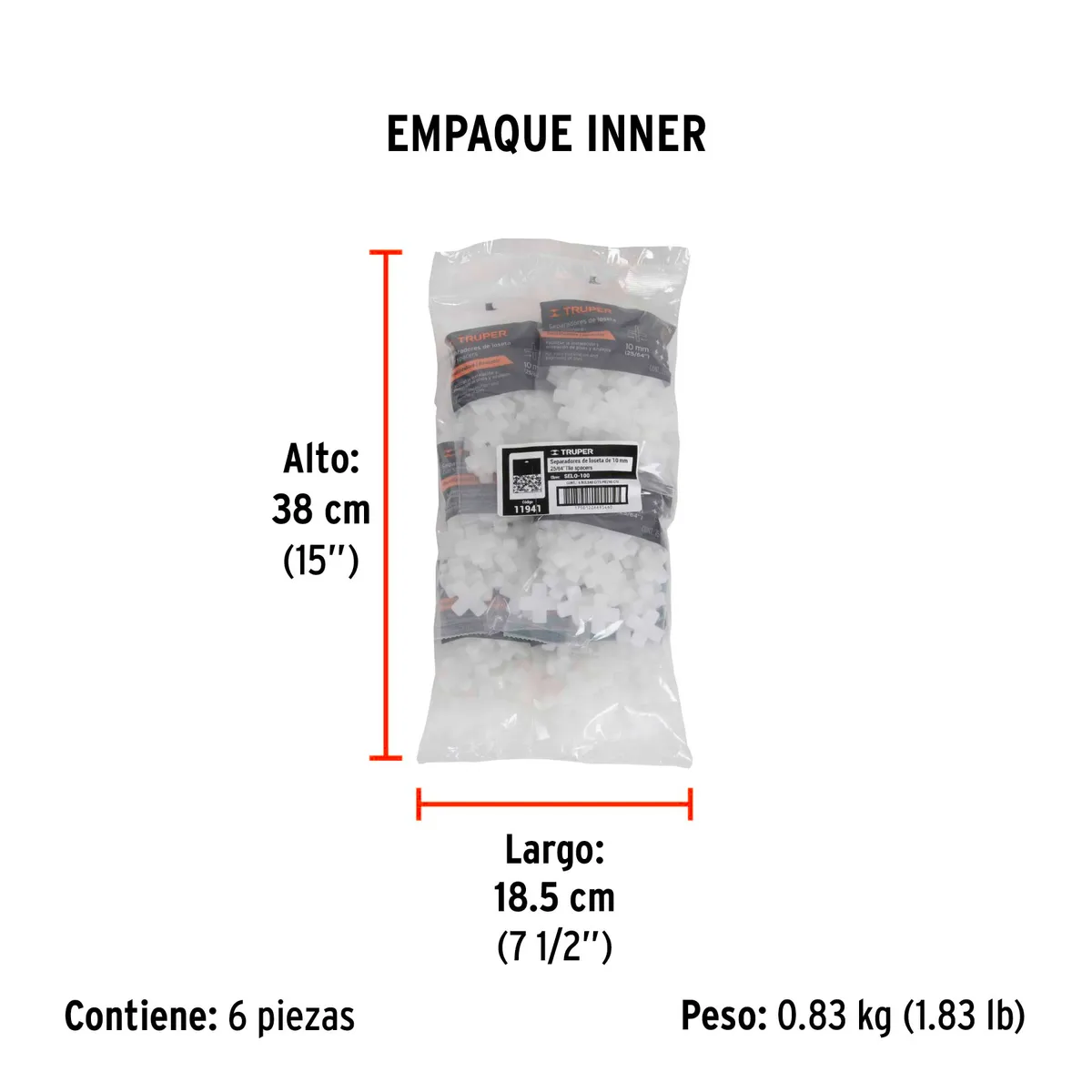 Bolsa con 75 Separadores de 10 mm Truper - 11941
