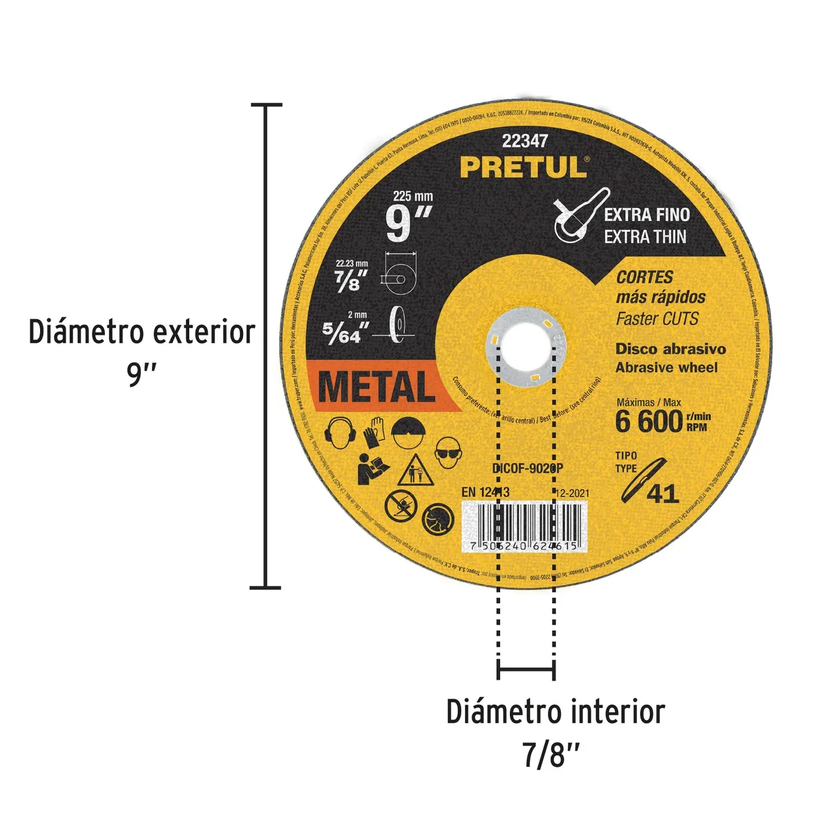 Disco Tipo 41 de 9" x 2 mm Pretul - 22347
