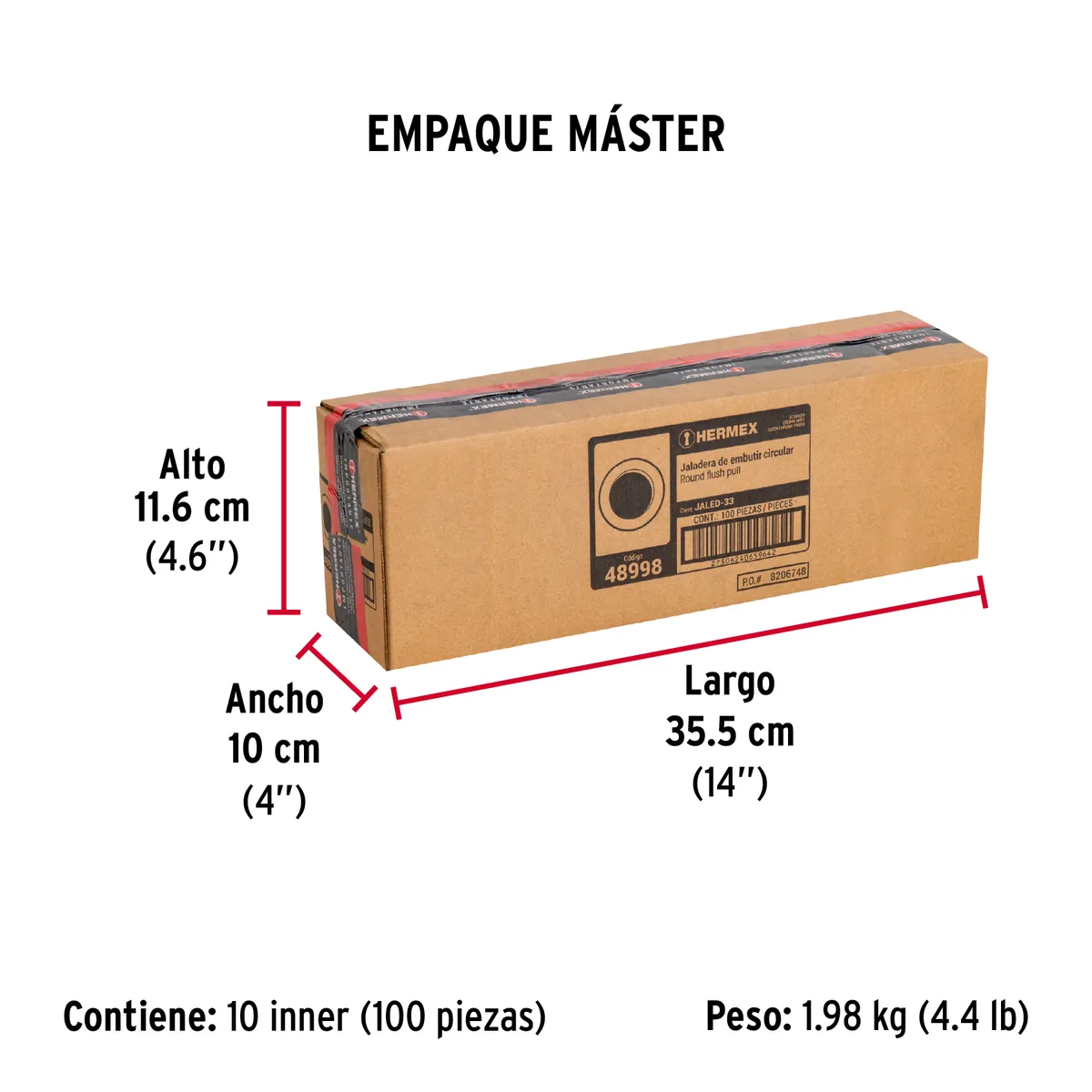 Jaladera de Embutir Circular JALED-33 Truper - 48998