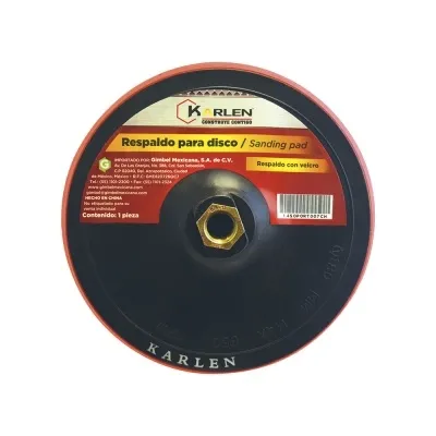 Respaldo para Disco con Velcro 6" Entrada 5/8" Gimbel - 14SOPORT036CH