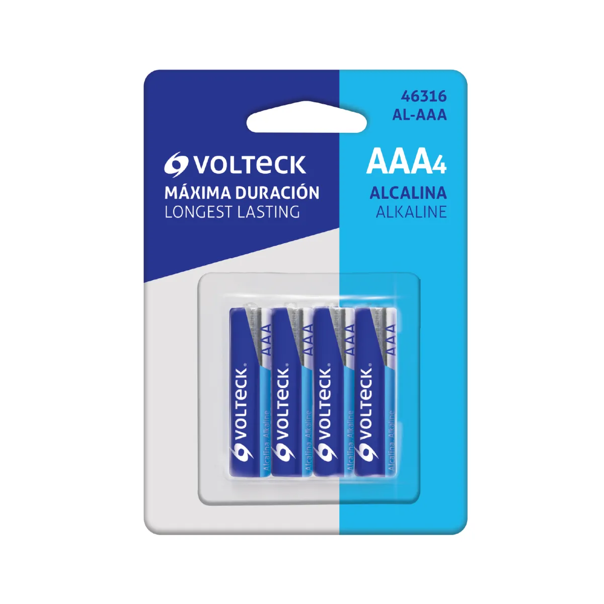 Blíster con 4 Pilas Alcalinas AAA AL-AAA Volteck - 46316