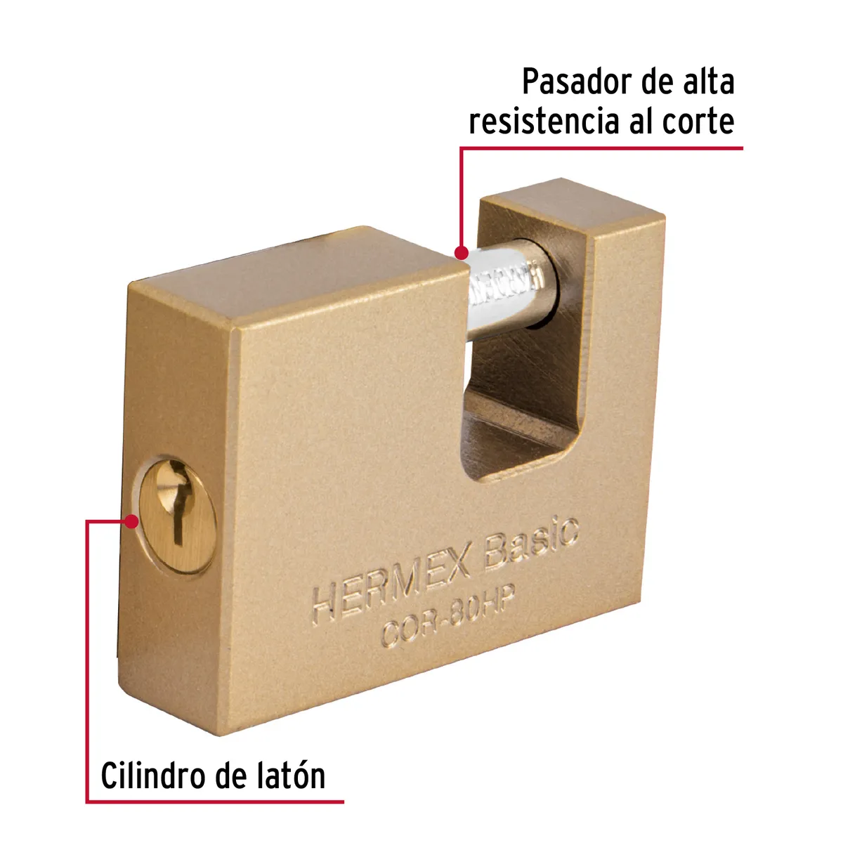 Candado Antipalanca 80 mm Hierro COR-80HP Truper - 22517