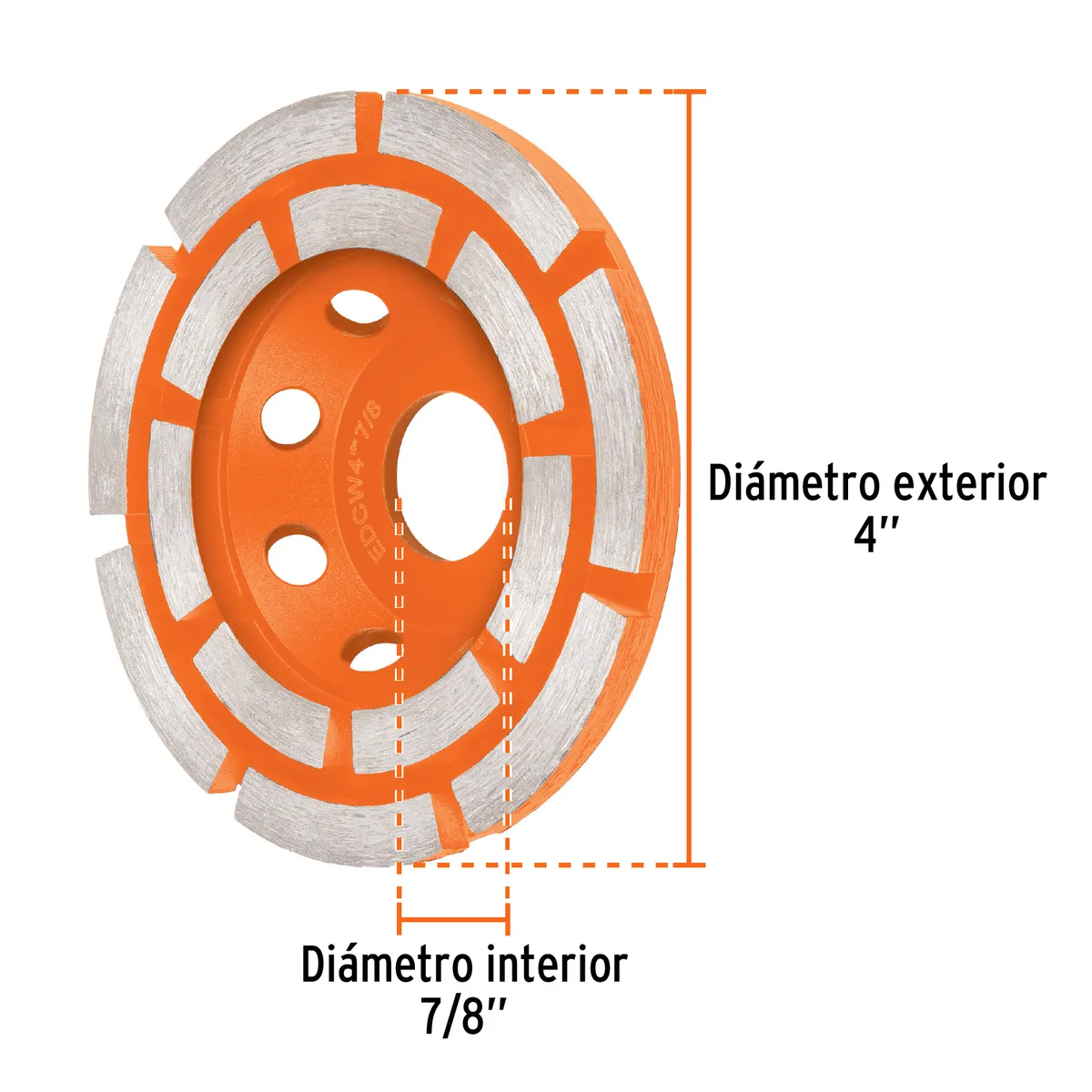 Copa de Diamante Doble Segmento 4" Truper - 103212