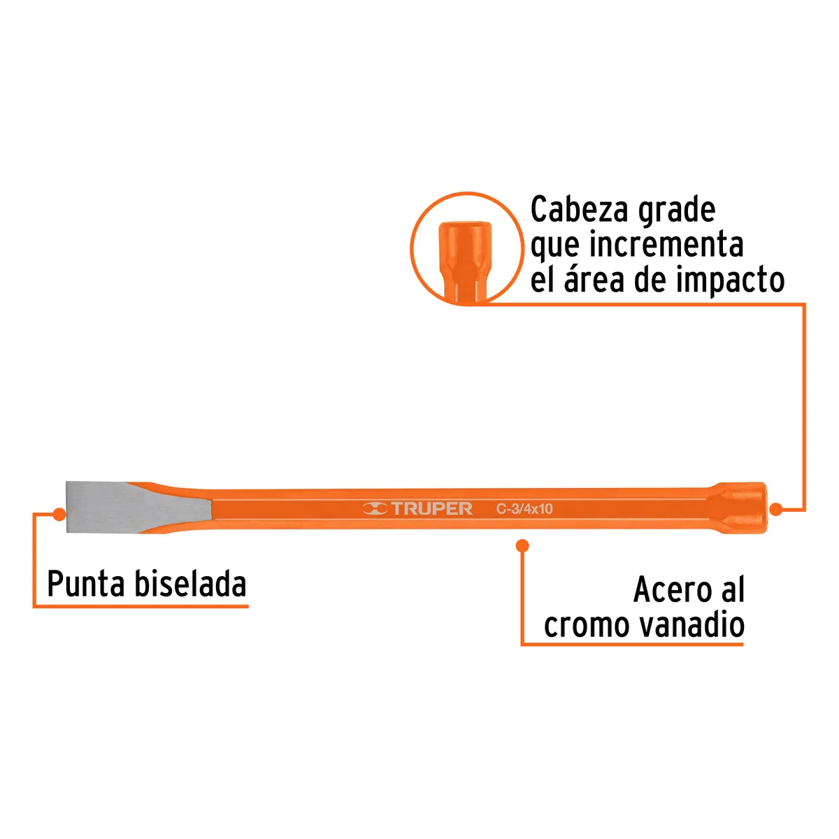 Cincel de Corte Frío 3/4" x 10" Truper - 12145