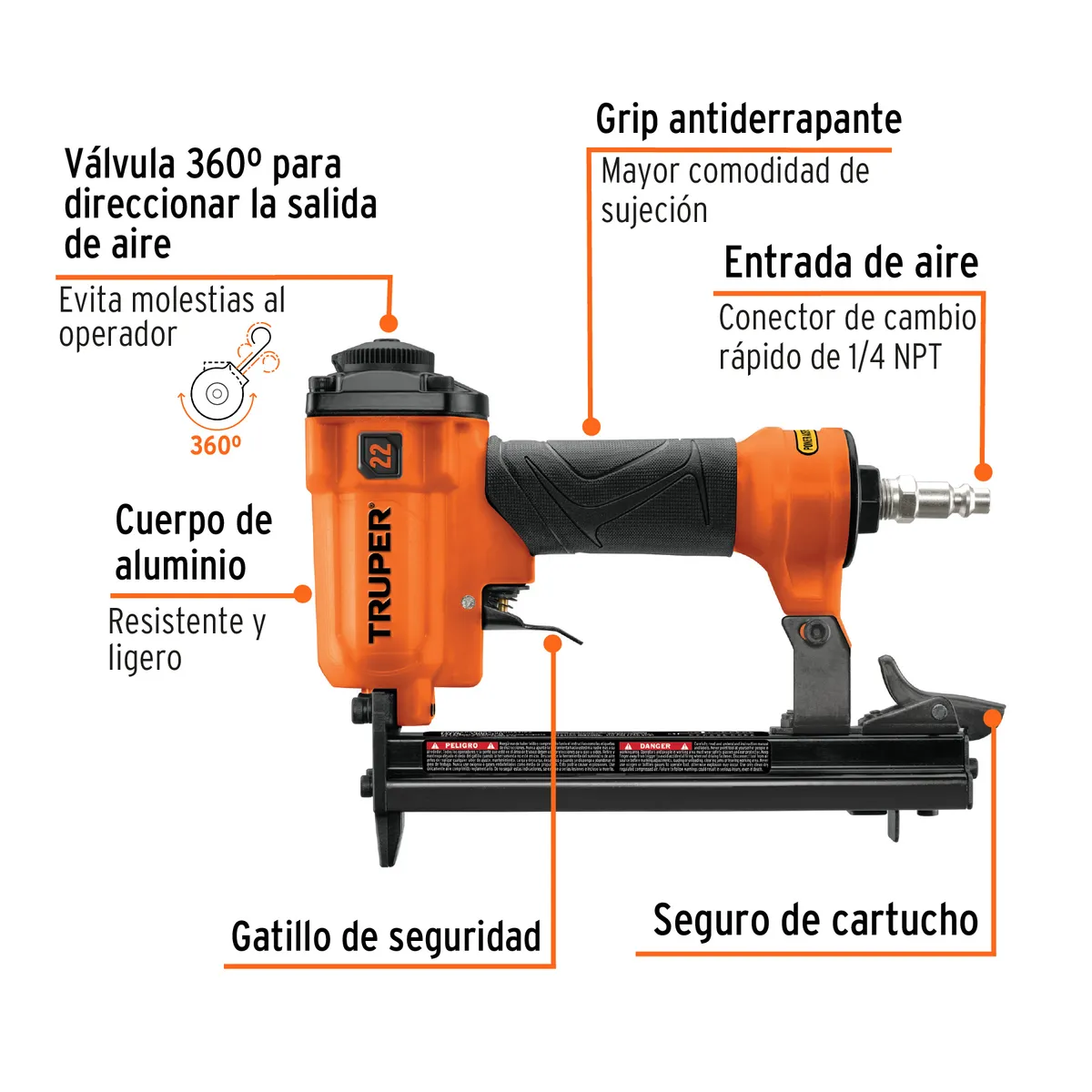 Engrapadora Neumática Calibre 22 Truper - 13177