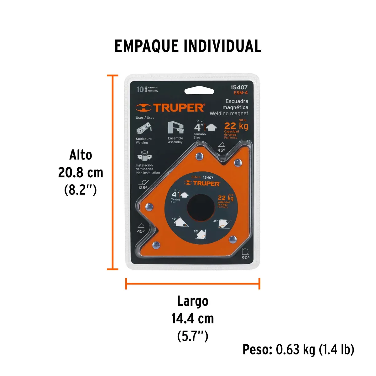 Escuadra Magnética Truper ESM-4 4" - 15407