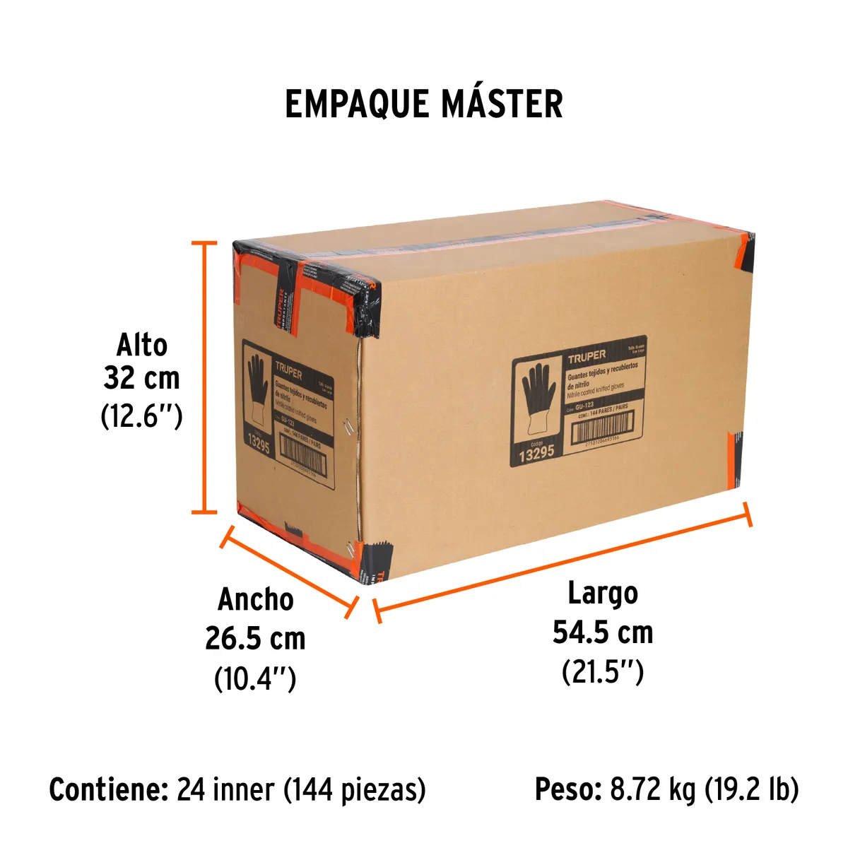 Guante de Nylon/Nitrilo Espumado Talla G Truper - 13295