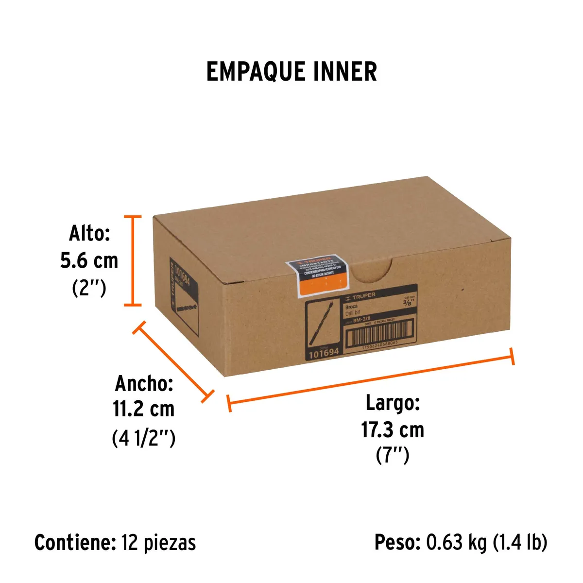 Broca con Punta Centradora para Madera 3/8" Truper - 101694
