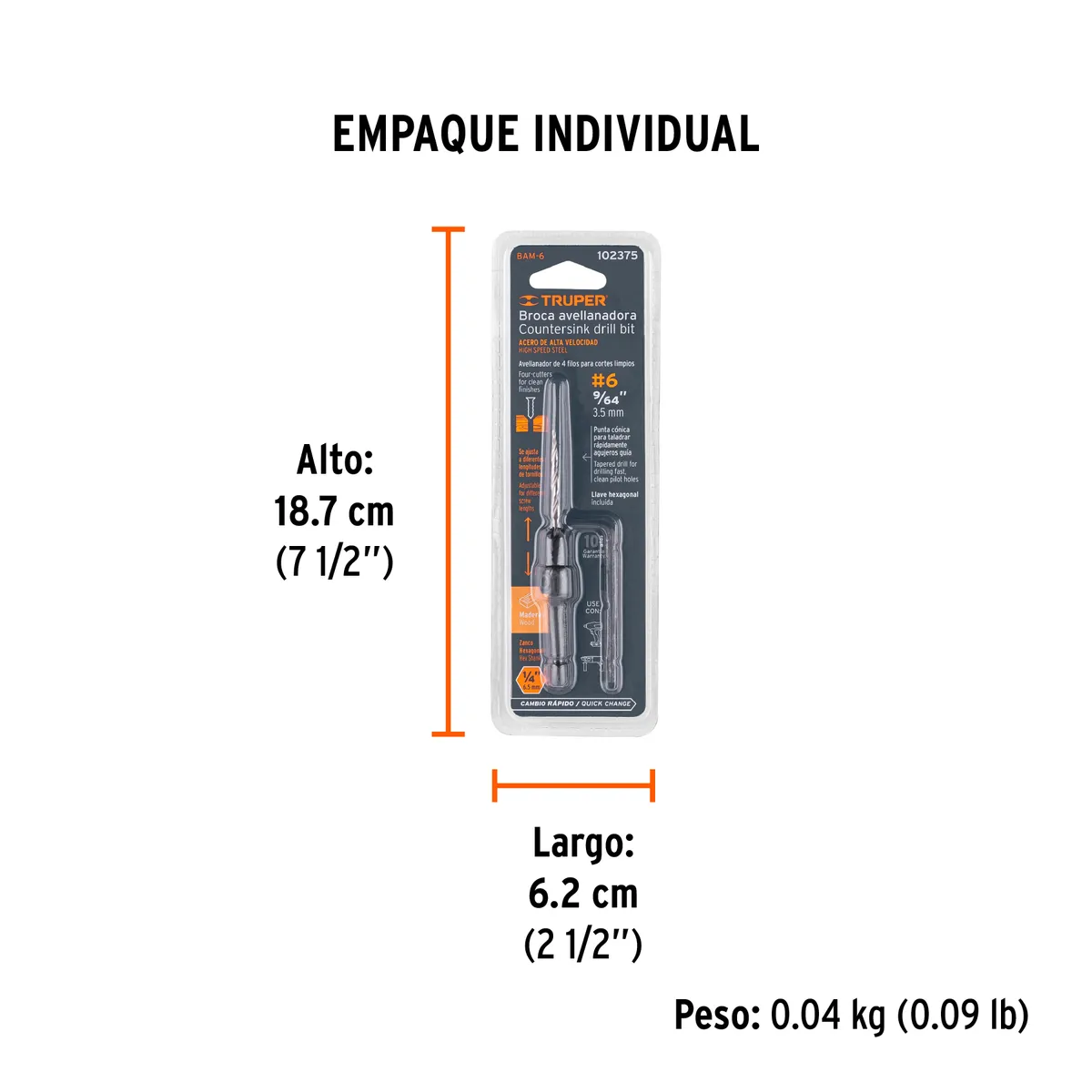 Broca Avellanadora para Madera #6 Truper - 102375