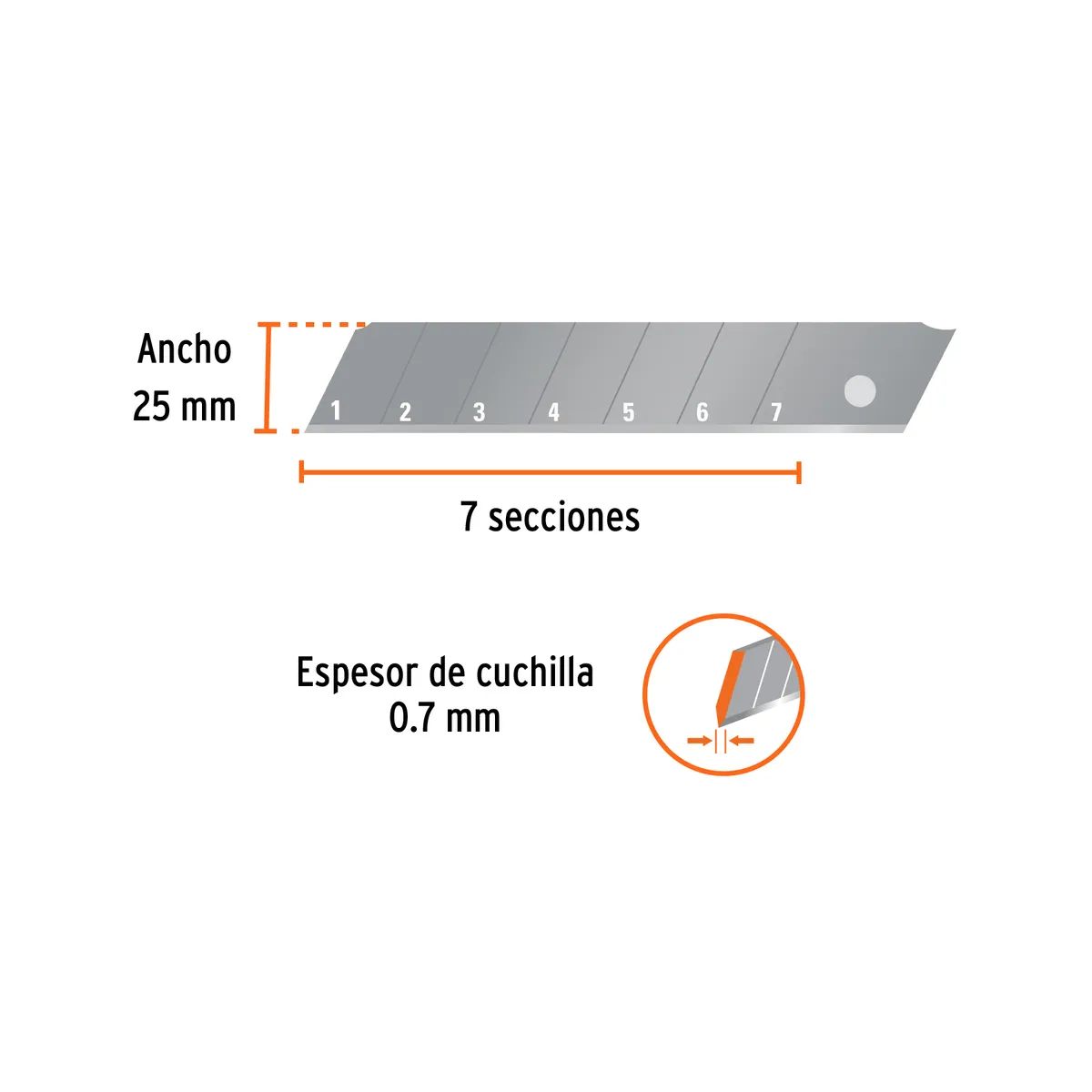 Estuche con 10 Cuchillas Truper Expert SK2 de 25 mm - 100130