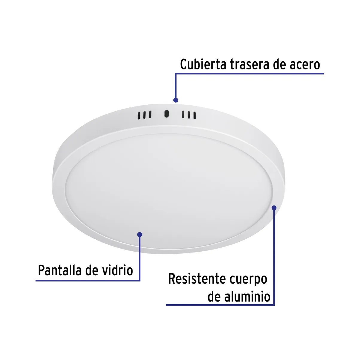 Luminario LED Redondo Blanco 3000 K 24 W Volteck - 48259