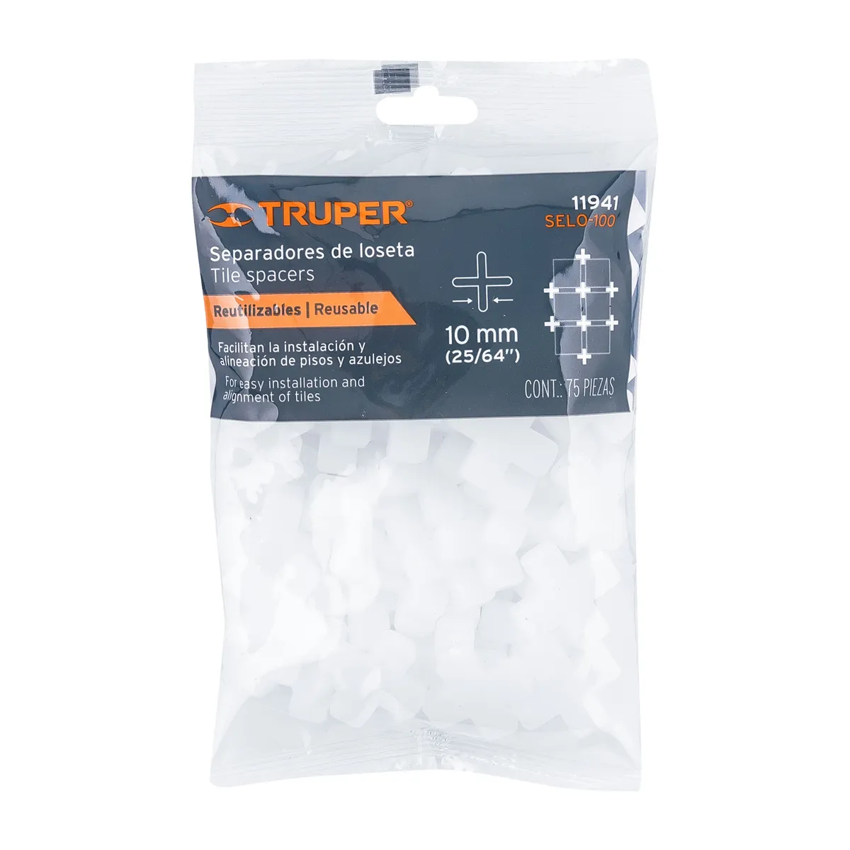 Bolsa con 75 Separadores de 10 mm Truper - 11941